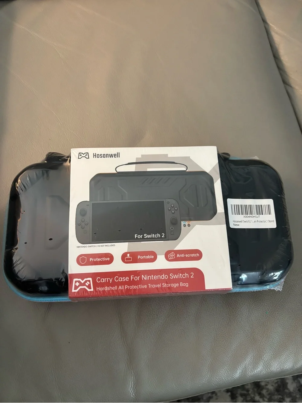 Portable Gaming Console Carry Case with Red Accents